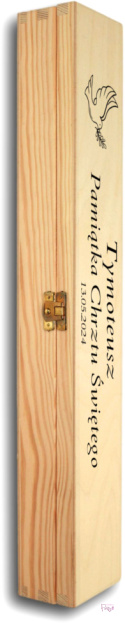 Drewniane pudełko na święce do chrztu, personalizowana pamiątka