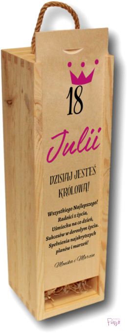 Personalizowana skrzynka drewniana na wino/alkohol