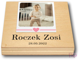 Pudełko Personalizowane na Roczek dla dziewczynki, Pudełko ze zdjęciem Roczek